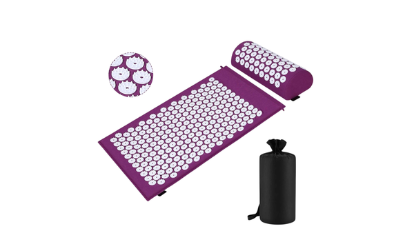 Acupressure Mat Sensi Massage Mat Pillow Set  applicator for Neck Foot Yoga Mat with Needle Back Cushion