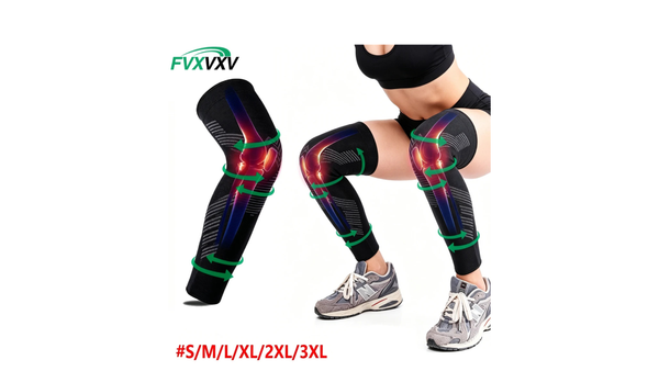 1/2PCS Full Leg Copper Compression Sleeves for Men And Women Long Knee Brace Support for Basketball, Running, Workout, Cycling