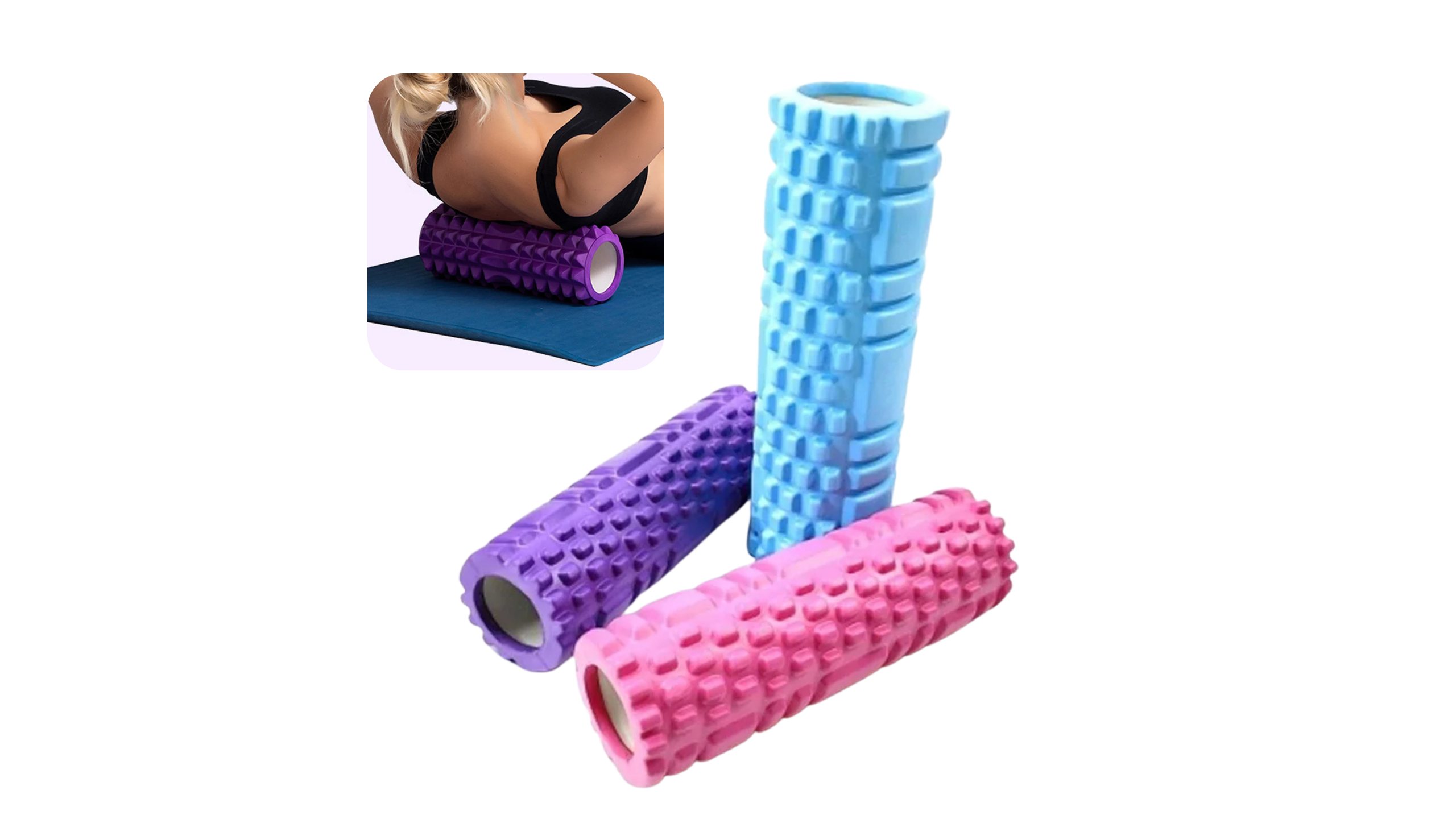 1pc Foam Massage Roller, Physiotherapy and Sports Rehabilitation, Hollow Yoga Column Fitness Equipment for Muscle Massage, Rolle