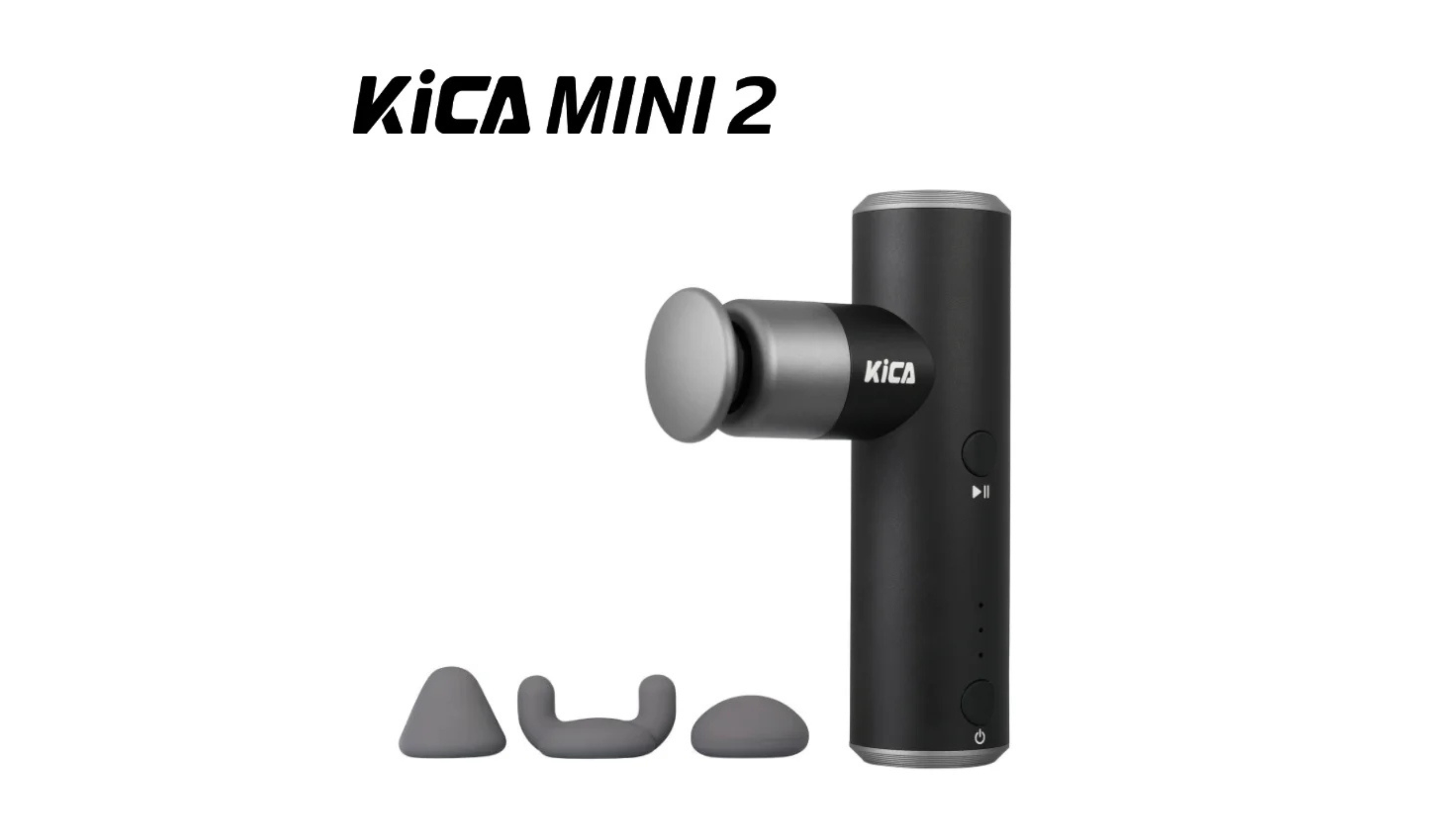 KiCA Mini 2 Fascia Gun 4 Gear Aluminum Portable 3000rpm Deep High Speed 3 Massage Heads Gun for Sport, 195g