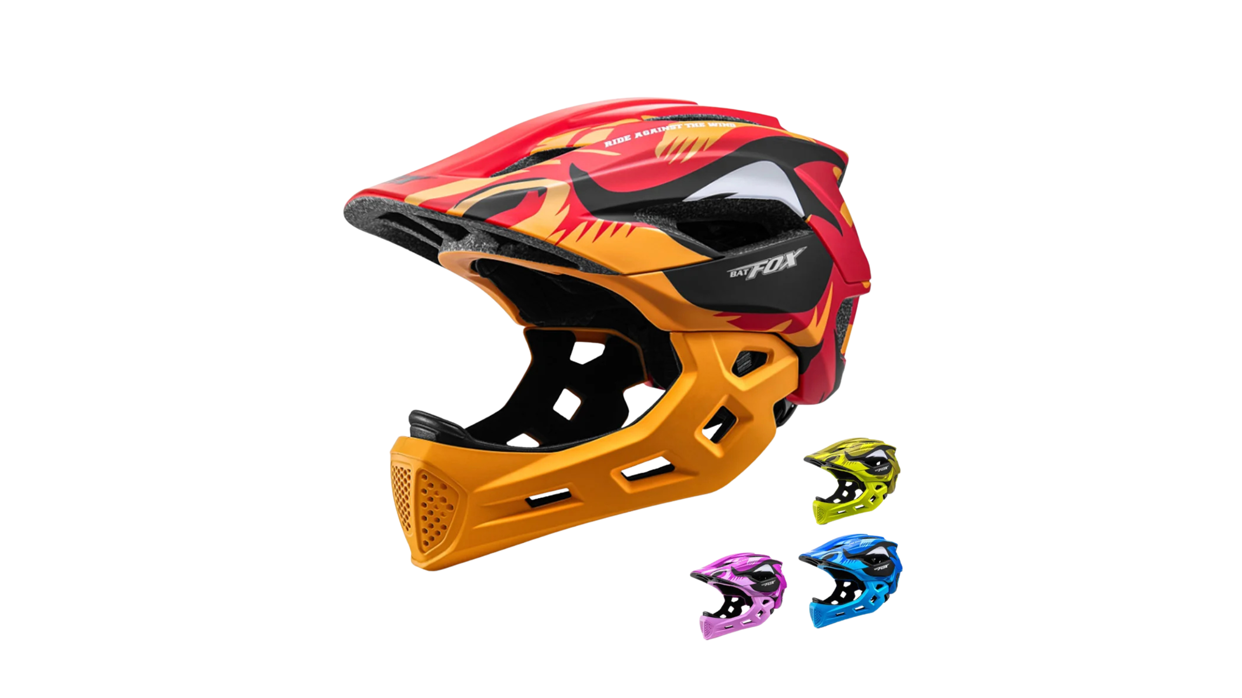 BATFOX Child Bicycle Helmet MTB Detachable Kids Full Face Helmet for Children Motorcycle Casco Bicicleta MTB Motocross Helmet