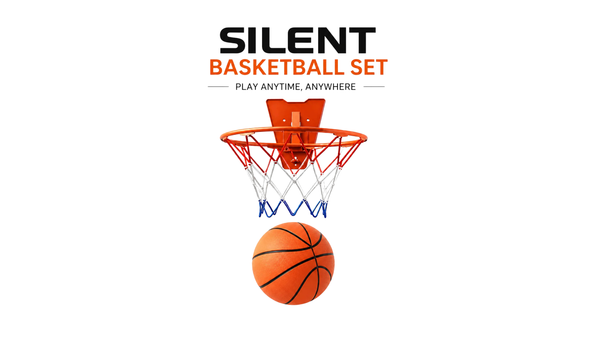 Silent Basketball Hoop Set, Indoor Foam Basketball with Mini Hoop, No Noise Training Ball for Home, Apartment & Kids Practice