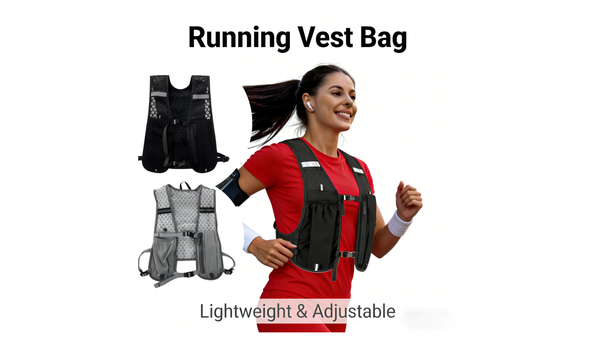 Reflective Lightweight Running Vest for Biking & Sports with Hydration Chest Pack Phone Storage Pocket Outdoor Gear