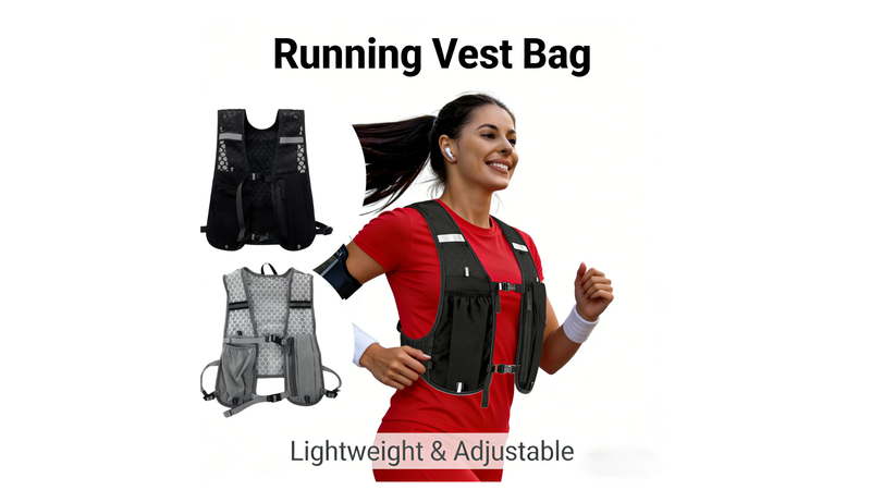 Reflective Lightweight Running Vest for Biking & Sports with Hydration Chest Pack Phone Storage Pocket Outdoor Gear