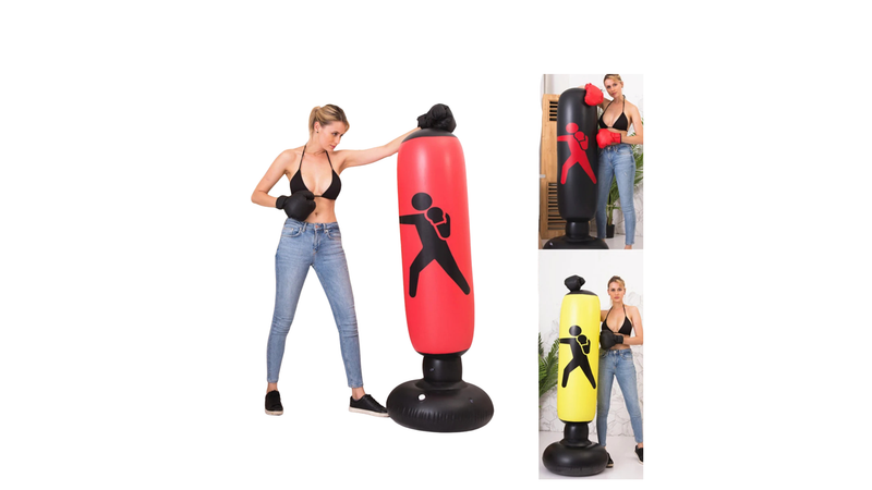 160cm Adults Children Inflatable Boxing Bag Kids Boxing Punch Kicking Sandbag Decompression Fitness Equipment