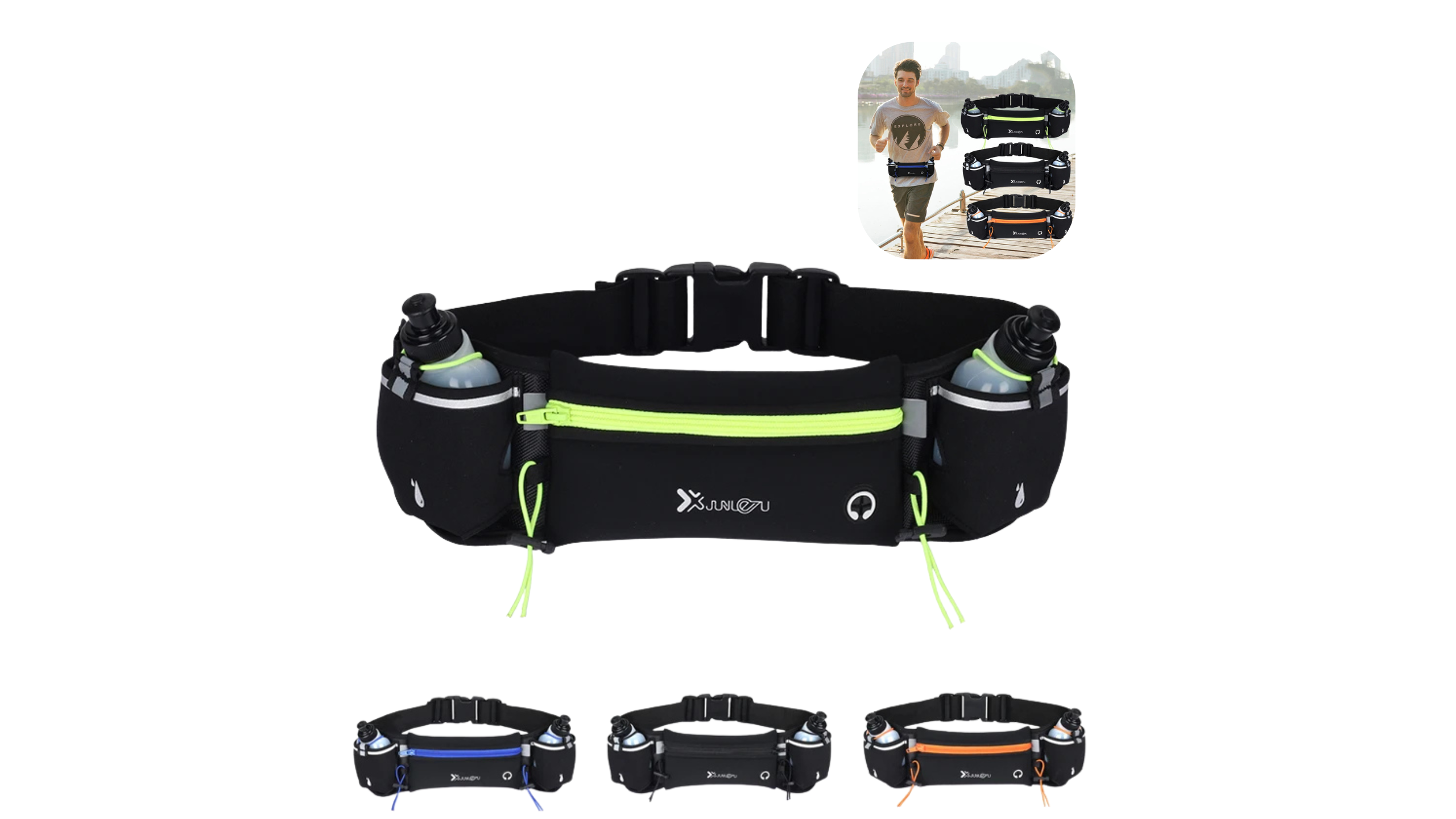 Man/Woman Marathon Trail Running Waist Pack For Phone Water Bottle Sports Fanny Pack Fitness Dual Pocket Running Belt Waist Bag
