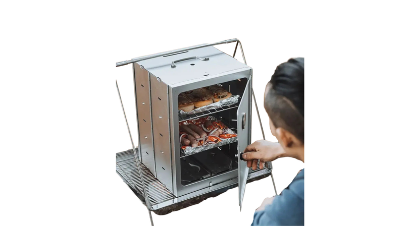 Outdoor Camping Folding Oven Baking Smoker BBQ Grill Insulation Picnic Barbecue Stove Cookware Portable Stainless Steel Oven