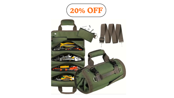 Father's Day Multi-Purpose Tool Bag High-Quality Professional Multi Pocket Hardware Tools Pouch Roll UP Portable Small Tools Organizer Bag Fathers Day Special
