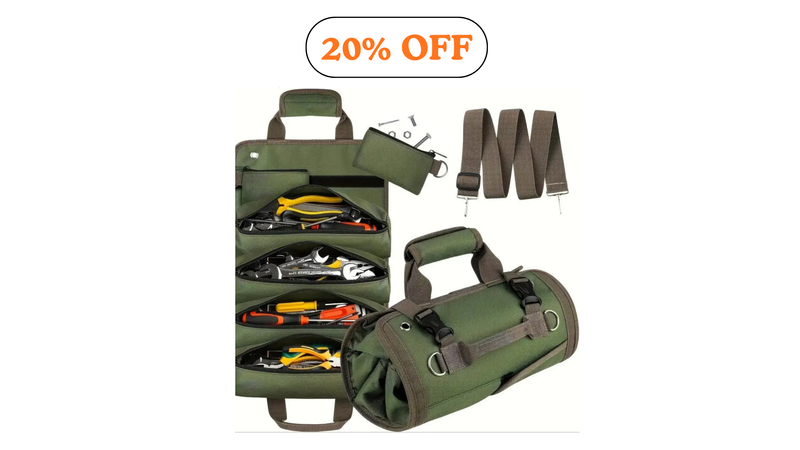 Father's Day Multi-Purpose Tool Bag High-Quality Professional Multi Pocket Hardware Tools Pouch Roll UP Portable Small Tools Organizer Bag Fathers Day Special