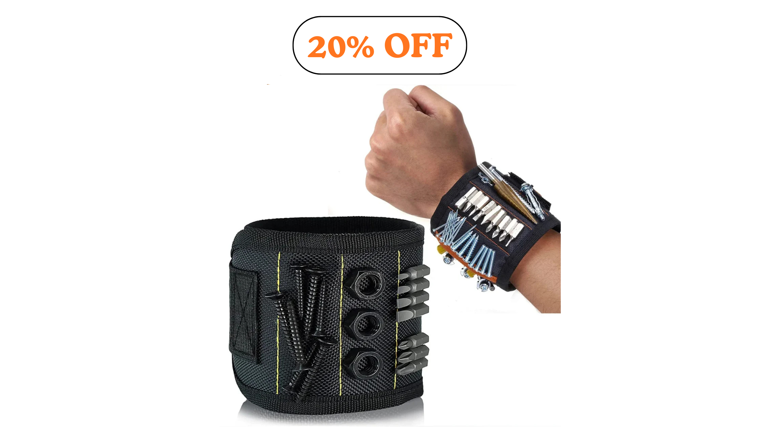 5 Rows 15 Magnets Powerful Magnetic Tool Magnetic Wristband Secure Screws Nails Drill Bits Strong Magnetic Wrist Tool Kits Parts Best for Father's Day