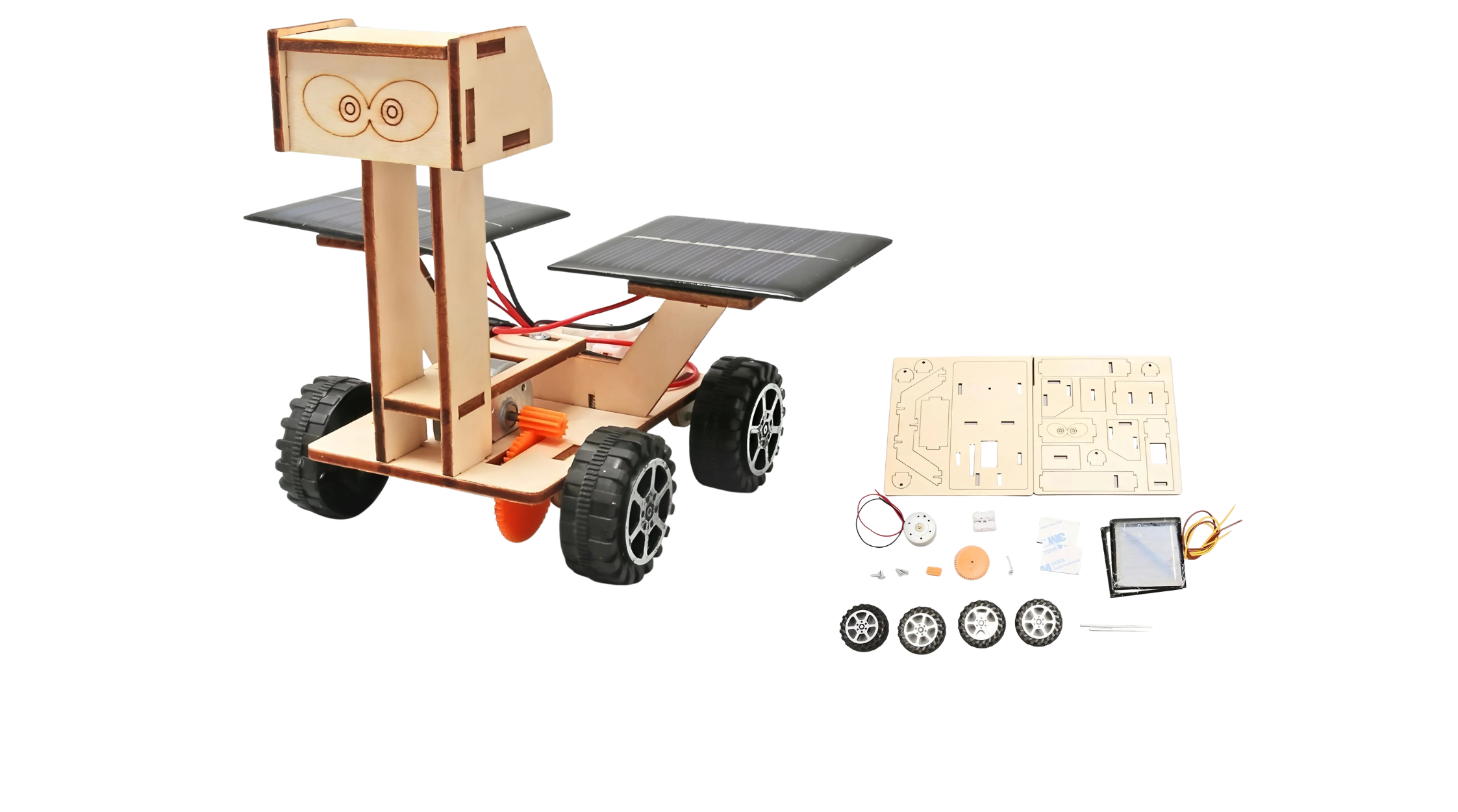 Solar Car Lunar Exploration Vehicle Children's Diy Hand-Assembled Model