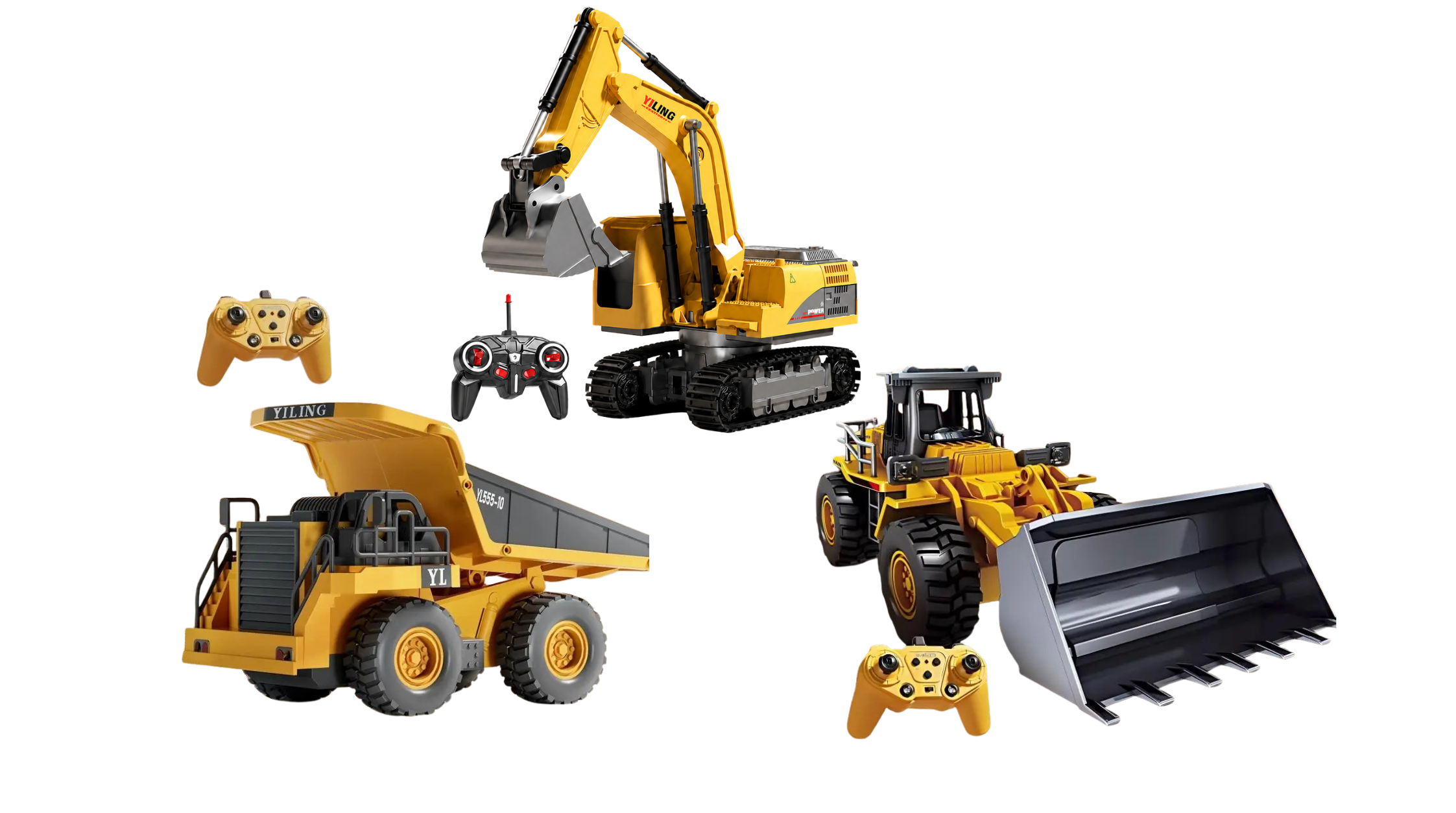 east Toys Remote Control Excavator, Dump Truck, Bulldozer
