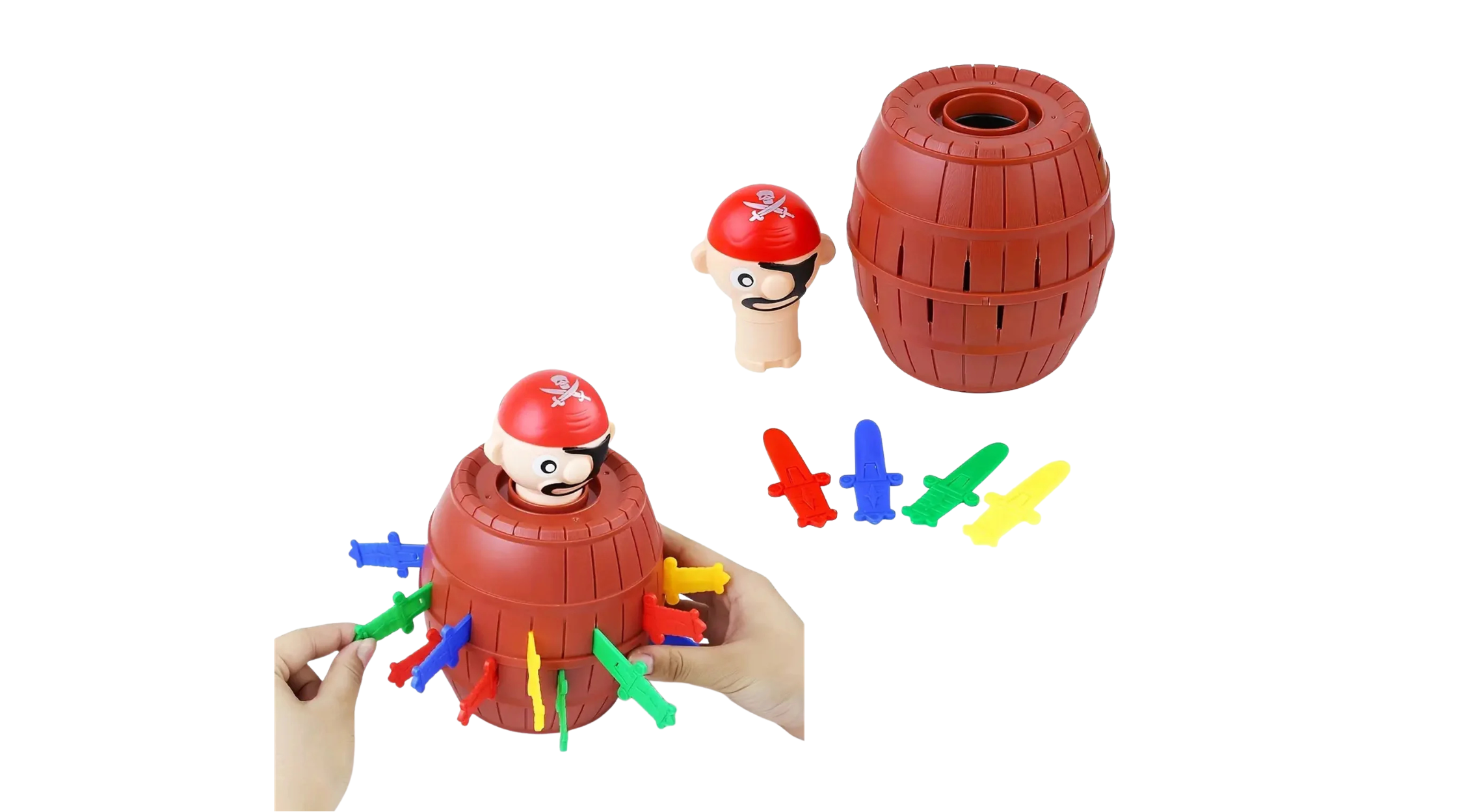 Pirate Barrel Game Interactive Pop-Up Pirate Toy Bucket with Swords Puzzle Action Game